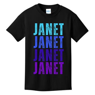 I Love Janet Pattern First Name Janet Kids T-Shirt