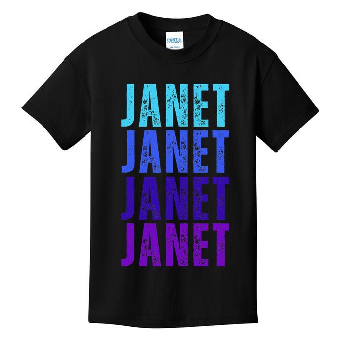I Love Janet Pattern First Name Janet Kids T-Shirt