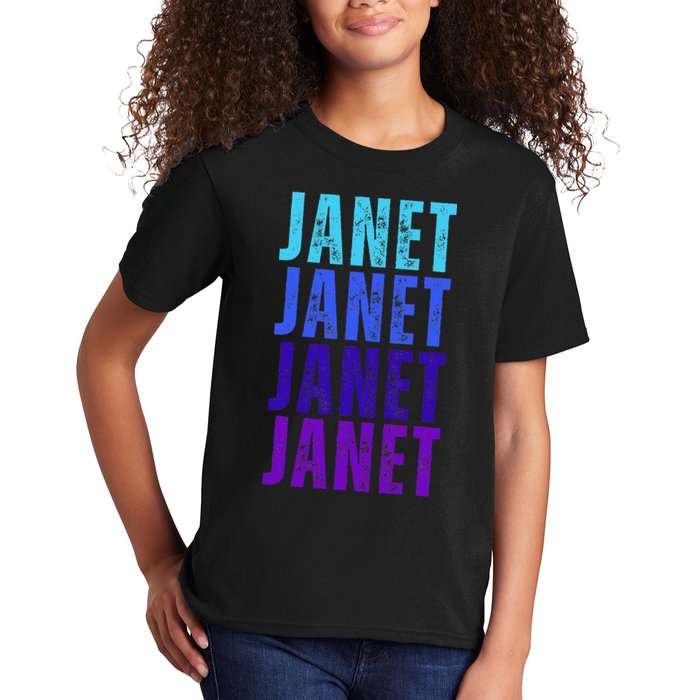 I Love Janet Pattern First Name Janet Kids T-Shirt