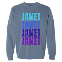I Love Janet Pattern First Name Janet Garment-Dyed Sweatshirt