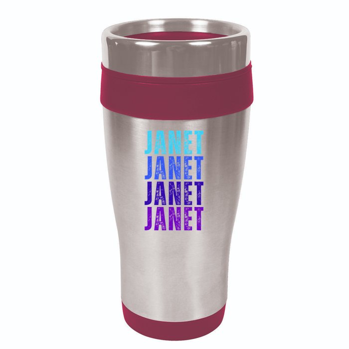 I Love Janet Pattern First Name Janet 16oz Travel Tumbler