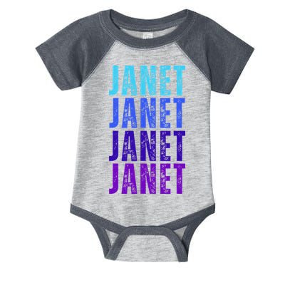 I Love Janet Pattern First Name Janet Infant Baby Jersey Bodysuit