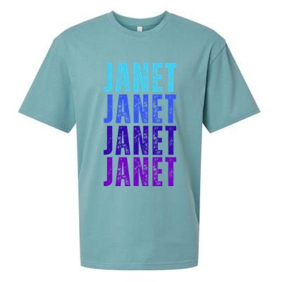 I Love Janet Pattern First Name Janet Sueded Cloud Jersey T-Shirt