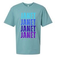 I Love Janet Pattern First Name Janet Sueded Cloud Jersey T-Shirt