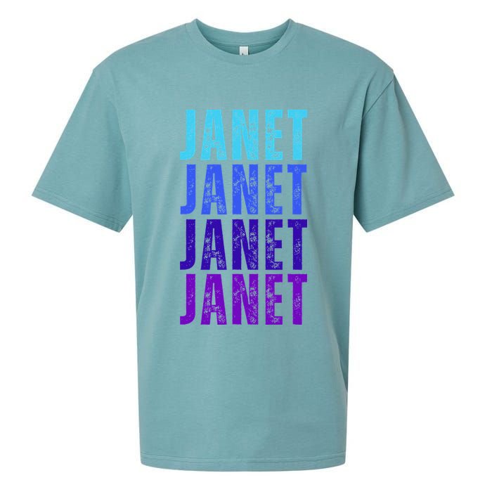 I Love Janet Pattern First Name Janet Sueded Cloud Jersey T-Shirt