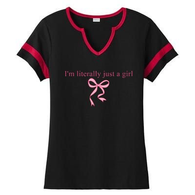 IM Literally Just A Girl Sad Hamster Ladies Halftime Notch Neck Tee