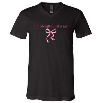 IM Literally Just A Girl Sad Hamster V-Neck T-Shirt