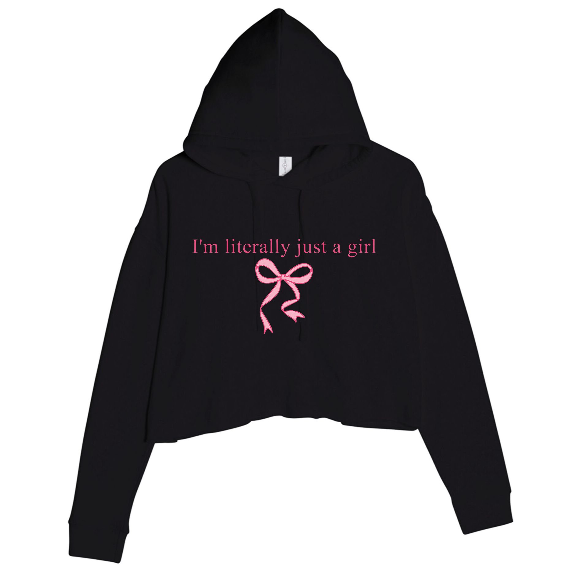 IM Literally Just A Girl Sad Hamster Crop Fleece Hoodie