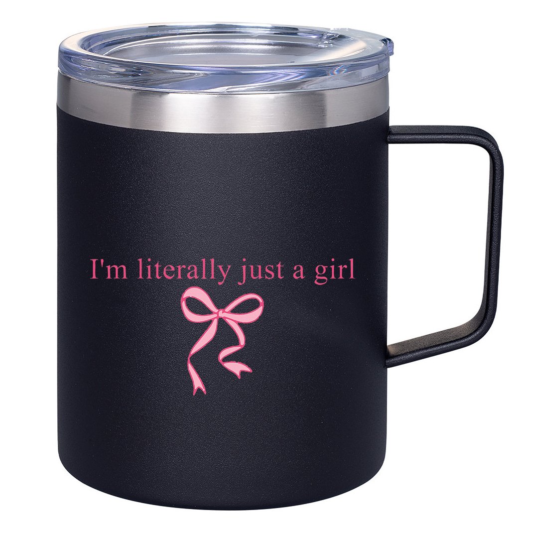 IM Literally Just A Girl Sad Hamster 12oz Stainless Steel Coffee Mug