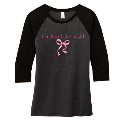 IM Literally Just A Girl Sad Hamster Women's Tri-Blend 3/4-Sleeve Raglan Shirt