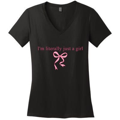 IM Literally Just A Girl Sad Hamster Women's V-Neck T-Shirt