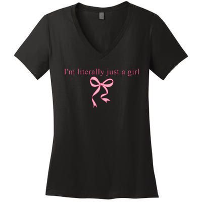 IM Literally Just A Girl Sad Hamster Women's V-Neck T-Shirt