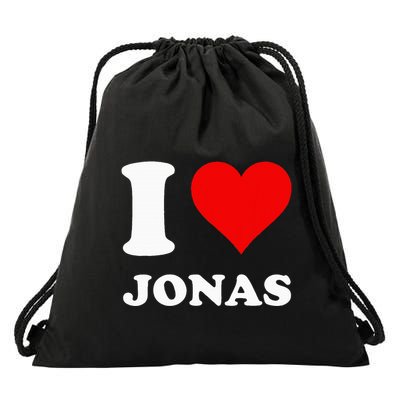I Love Jonas Drawstring Bag
