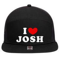 I Love Josh I Heart Josh 7 Panel Mesh Trucker Snapback Hat