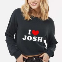 I Love Josh I Heart Josh Cropped Pullover Crew