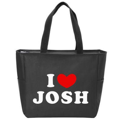 I Love Josh I Heart Josh Zip Tote Bag