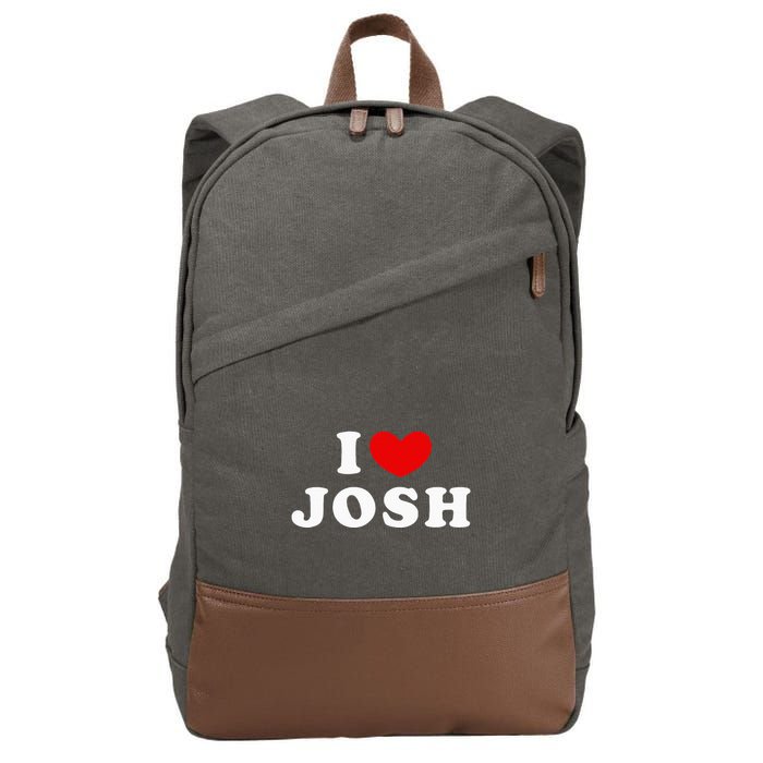 I Love Josh I Heart Josh Cotton Canvas Backpack
