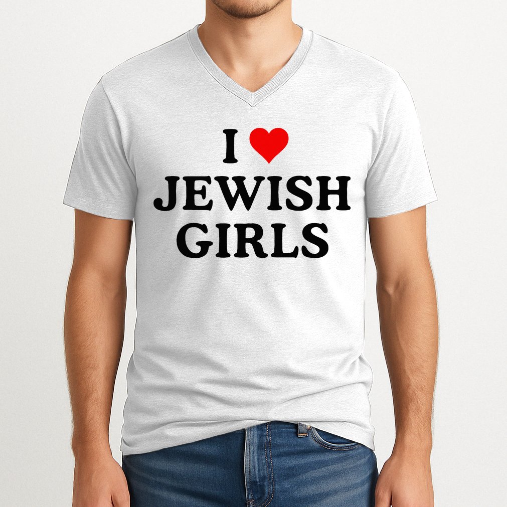 I Love Jewish Girl I Heart Jewish V-Neck T-Shirt
