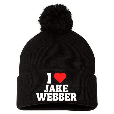 I Love Jake Webber I Heart Jake Webber Pom Pom 12in Knit Beanie