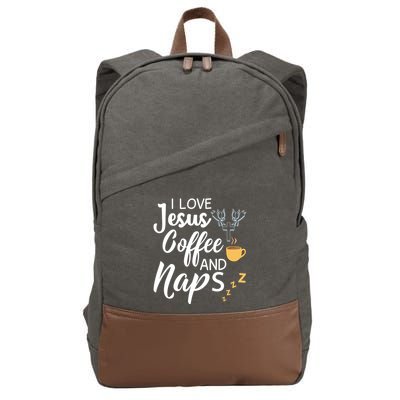 I Love Jesus Coffee And Naps Great Gift Cotton Canvas Backpack