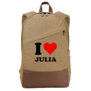 I Love Julia Cotton Canvas Backpack