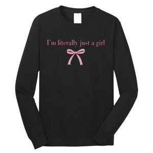 Im Literally Just A Girl Sad Hamster Meme With Ribbon Long Sleeve Shirt