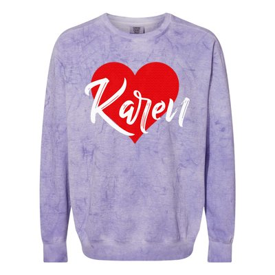 I Love Karen First Name Colorblast Crewneck Sweatshirt