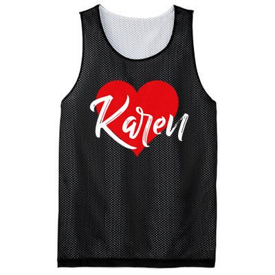 I Love Karen First Name Mesh Reversible Basketball Jersey Tank