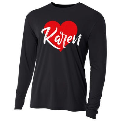 I Love Karen First Name Cooling Performance Long Sleeve Crew