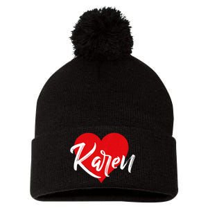 I Love Karen First Name Pom Pom 12in Knit Beanie