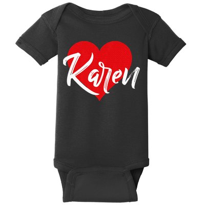 I Love Karen First Name Baby Bodysuit