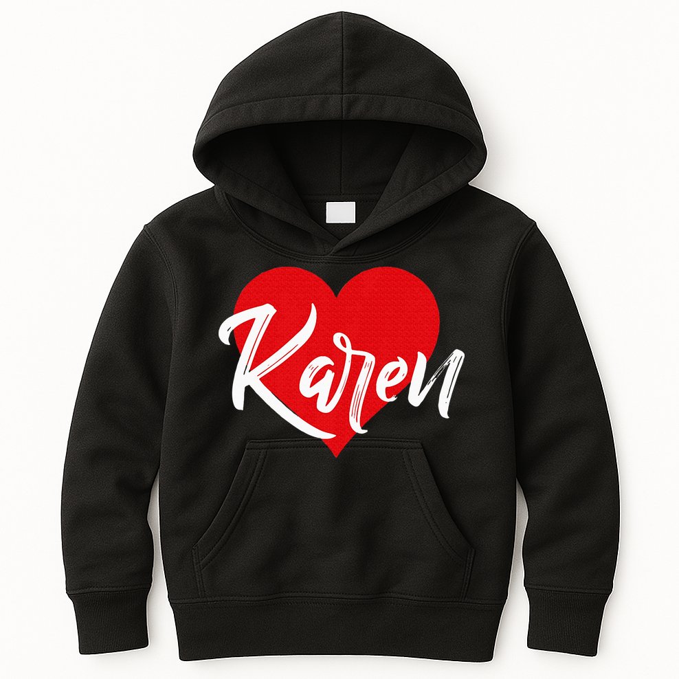 I Love Karen First Name Kids Hoodie