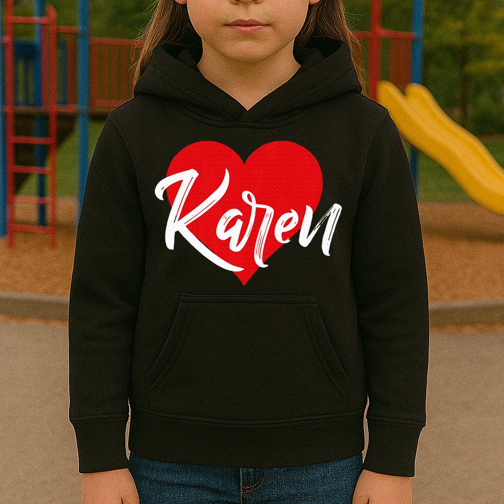 I Love Karen First Name Kids Hoodie