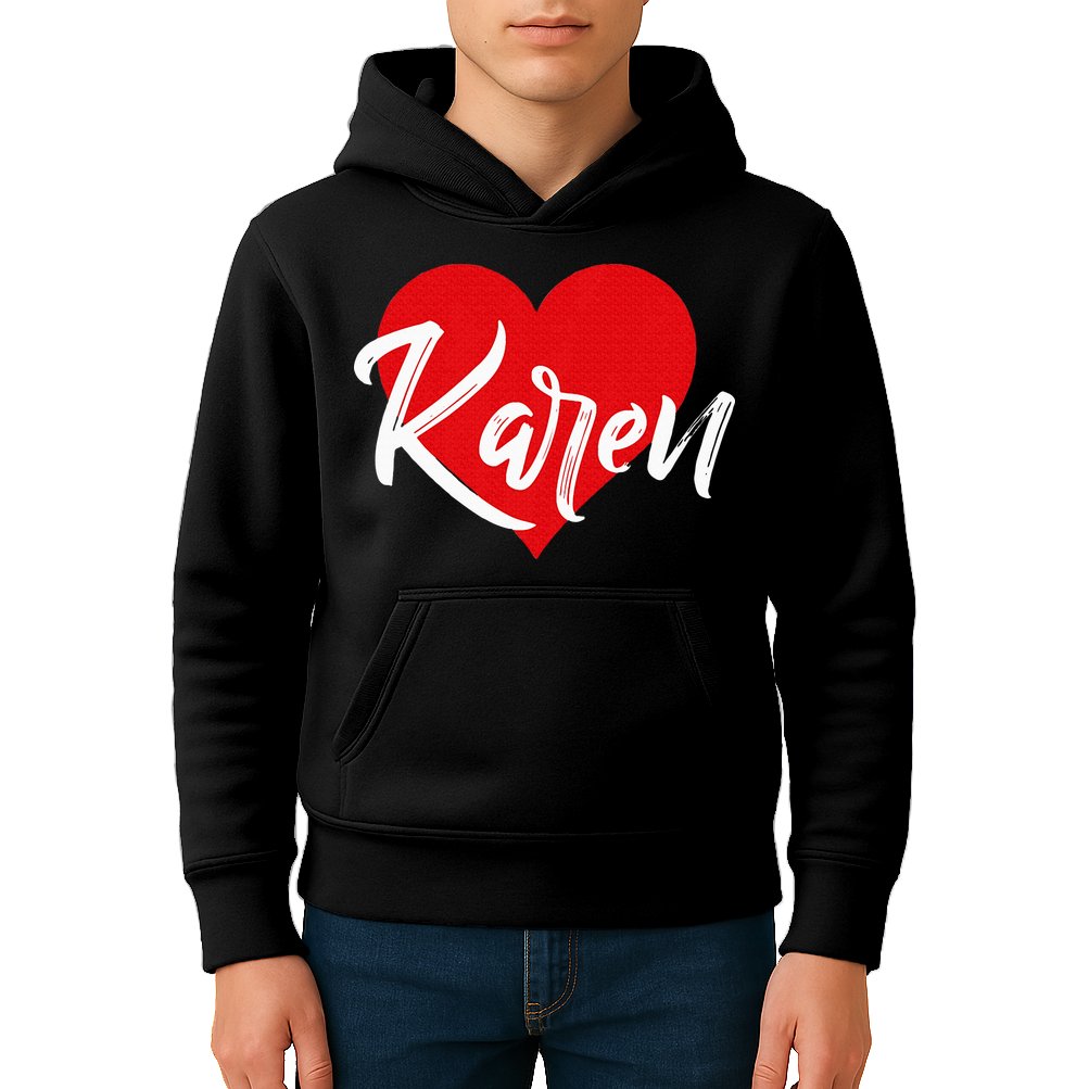 I Love Karen First Name Kids Hoodie