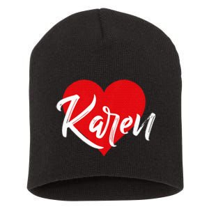 I Love Karen First Name Short Acrylic Beanie