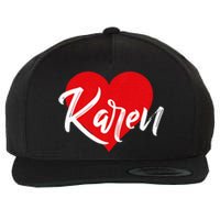 I Love Karen First Name Wool Snapback Cap