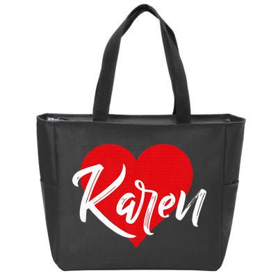 I Love Karen First Name Zip Tote Bag