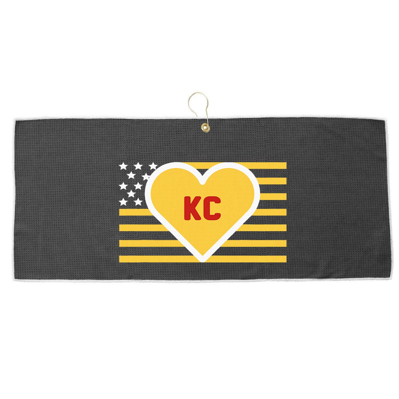 I Love Kansas City Kc Large Microfiber Waffle Golf Towel