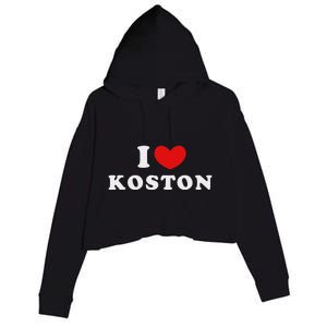 I Love Koston Personalized Name Design Crop Fleece Hoodie