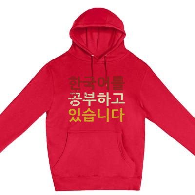 Im Learning Korean Language Hangul Funny Gift Premium Pullover Hoodie