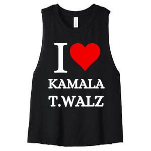 I Love Kamala Harris Tim Waltz  Harris Waltz 2024 Election Women's Racerback Cropped Tank