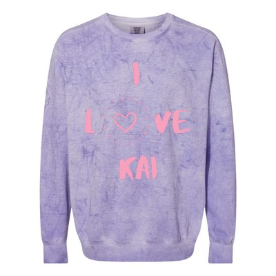 I Love Kai I Heart Kai Fun Kai Colorblast Crewneck Sweatshirt