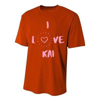 I Love Kai I Heart Kai Fun Kai Performance Sprint T-Shirt