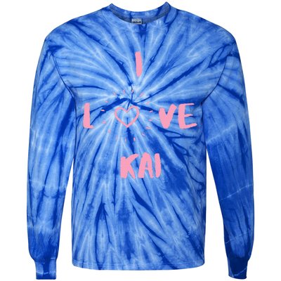 I Love Kai I Heart Kai Fun Kai Tie-Dye Long Sleeve Shirt