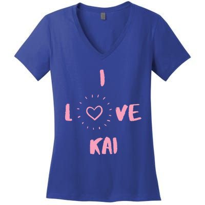 I Love Kai I Heart Kai Fun Kai Women's V-Neck T-Shirt