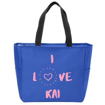 I Love Kai I Heart Kai Fun Kai Zip Tote Bag