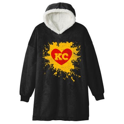 I Love Kc Heart Hooded Wearable Blanket