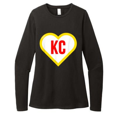 I Love Kansas City KC Football Heart KC Kansas City Womens CVC Long Sleeve Shirt