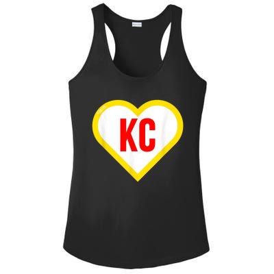 I Love Kansas City KC Football Heart KC Kansas City Ladies PosiCharge Competitor Racerback Tank