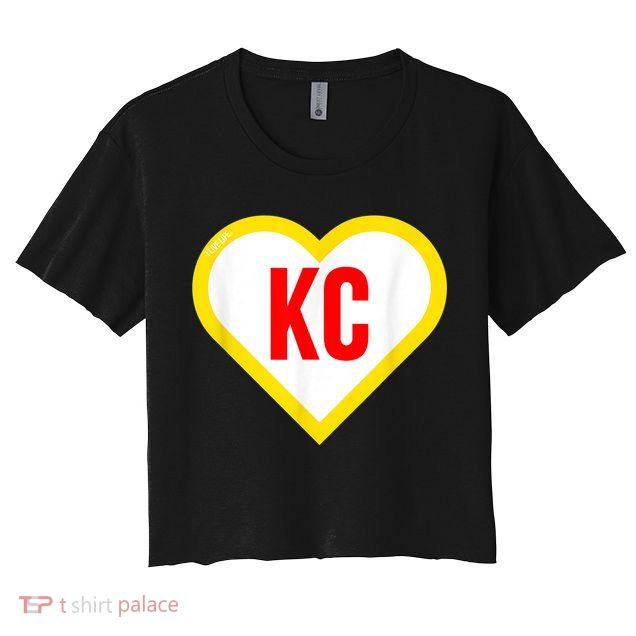I Love Kansas City KC Football Heart KC Kansas City Crop Top